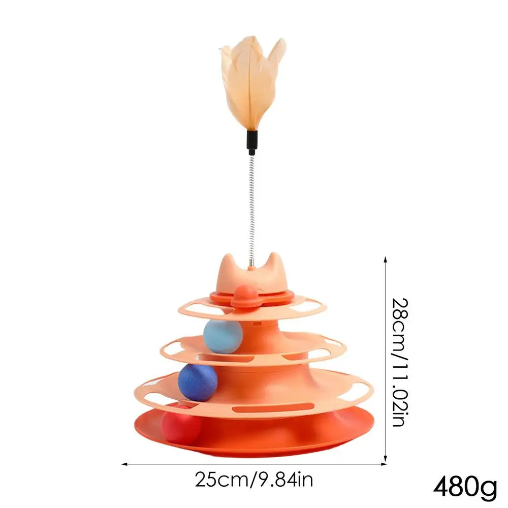 Giocattolo interattivo per gatti con rotelle: pista con palline mobili